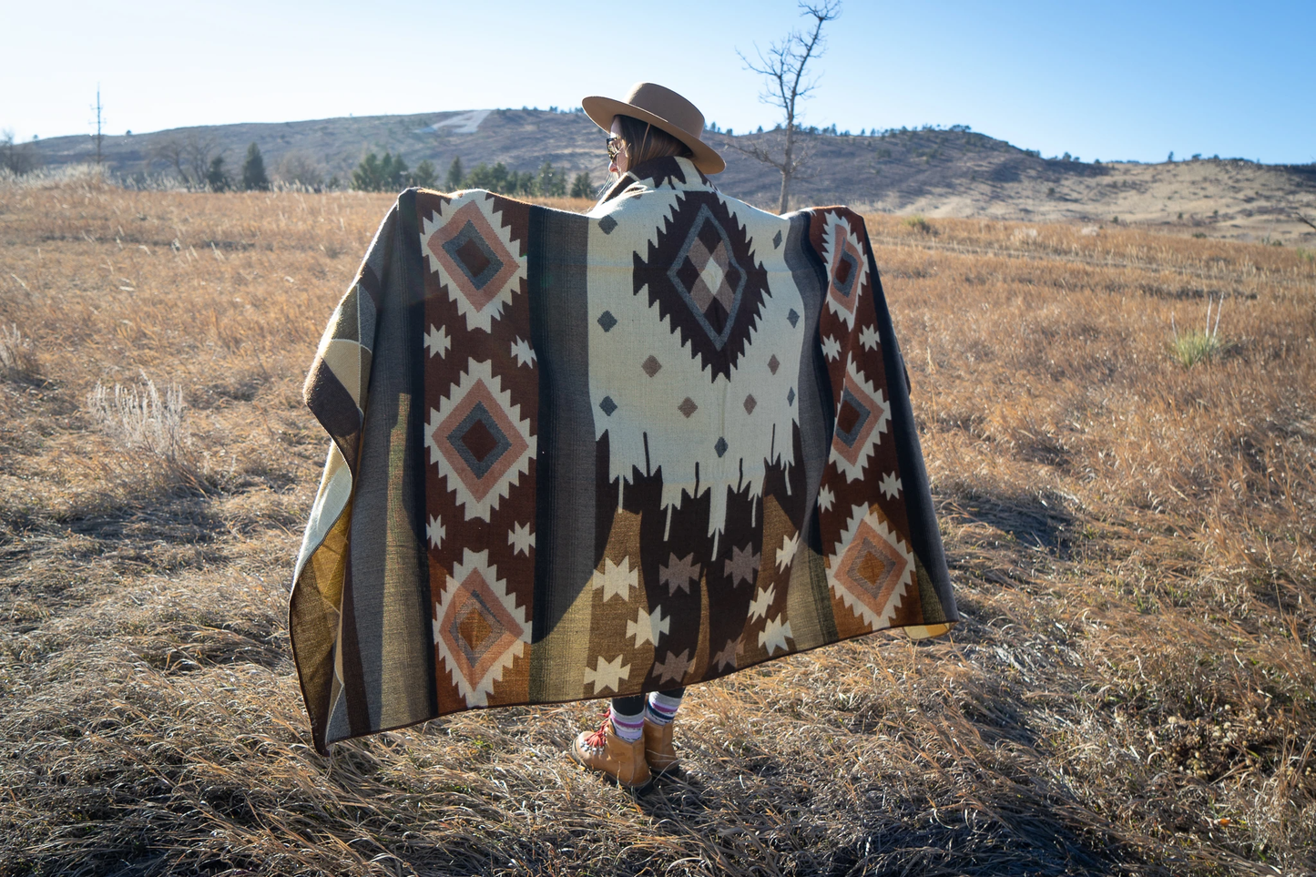 Anden-Alpaka-Wolldecke - Mojave - Braun