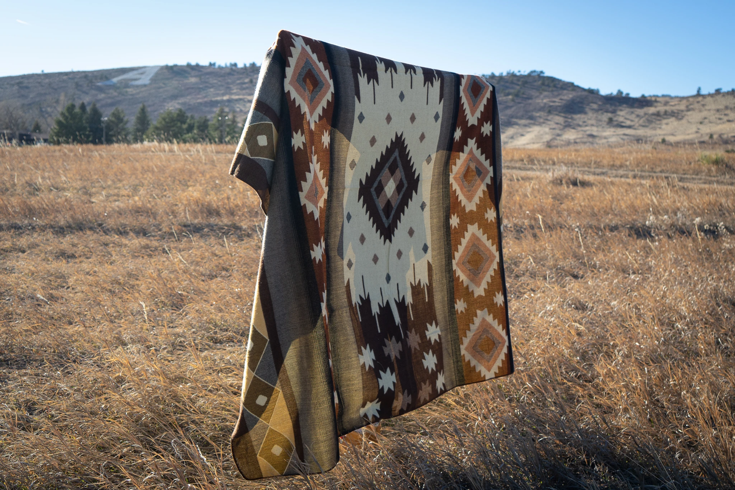 Anden-Alpaka-Wolldecke - Mojave - Braun