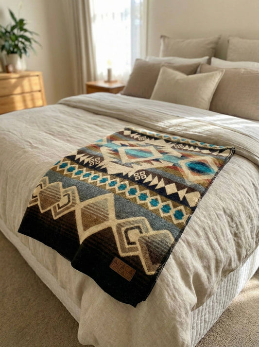 Andine Decke aus Alpaka-Wolle – Inca