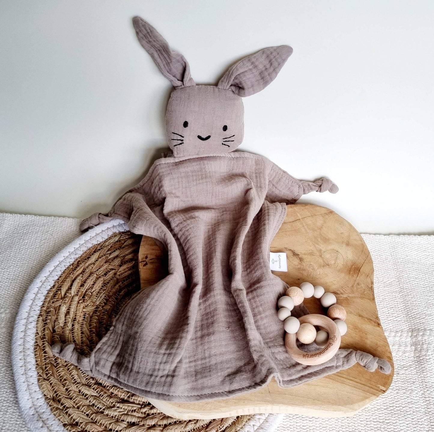Schnuffeltuch Hase graubraun