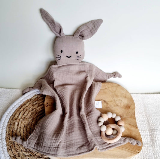 Schnuffeltuch Hase graubraun