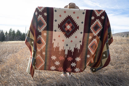 Anden-Alpaka-Wolldecke - Western - Rust