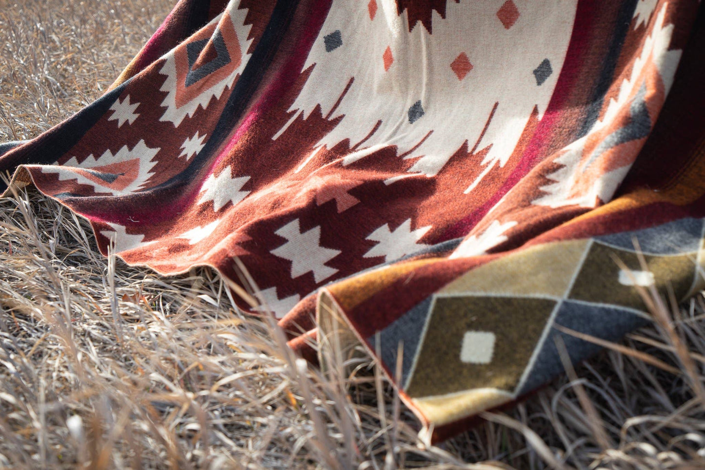 Anden-Alpaka-Wolldecke - Western - Rust