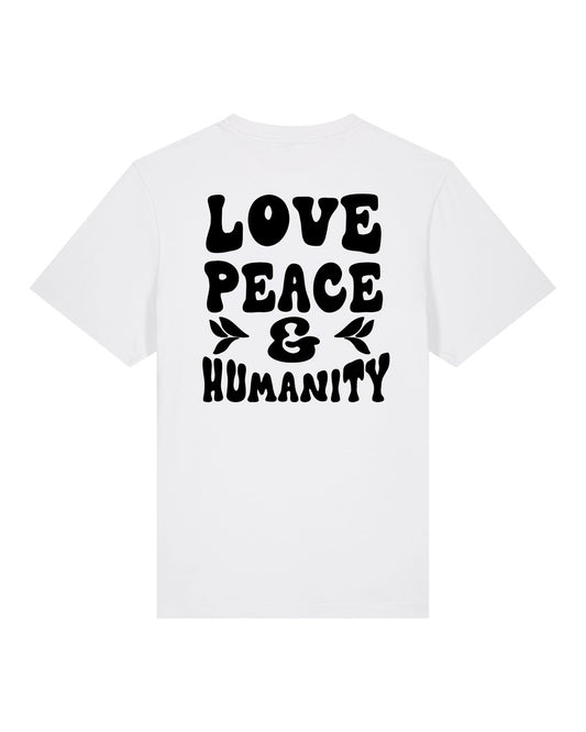 Love, Peace Humanity T-Shirt schwarz