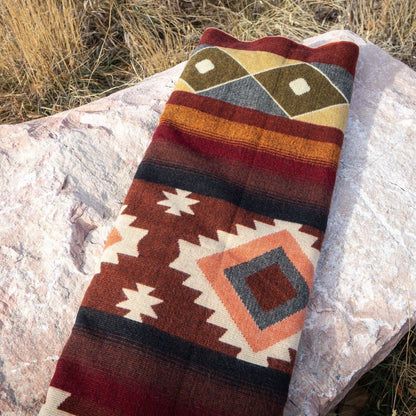 Anden-Alpaka-Wolldecke - Western - Rust