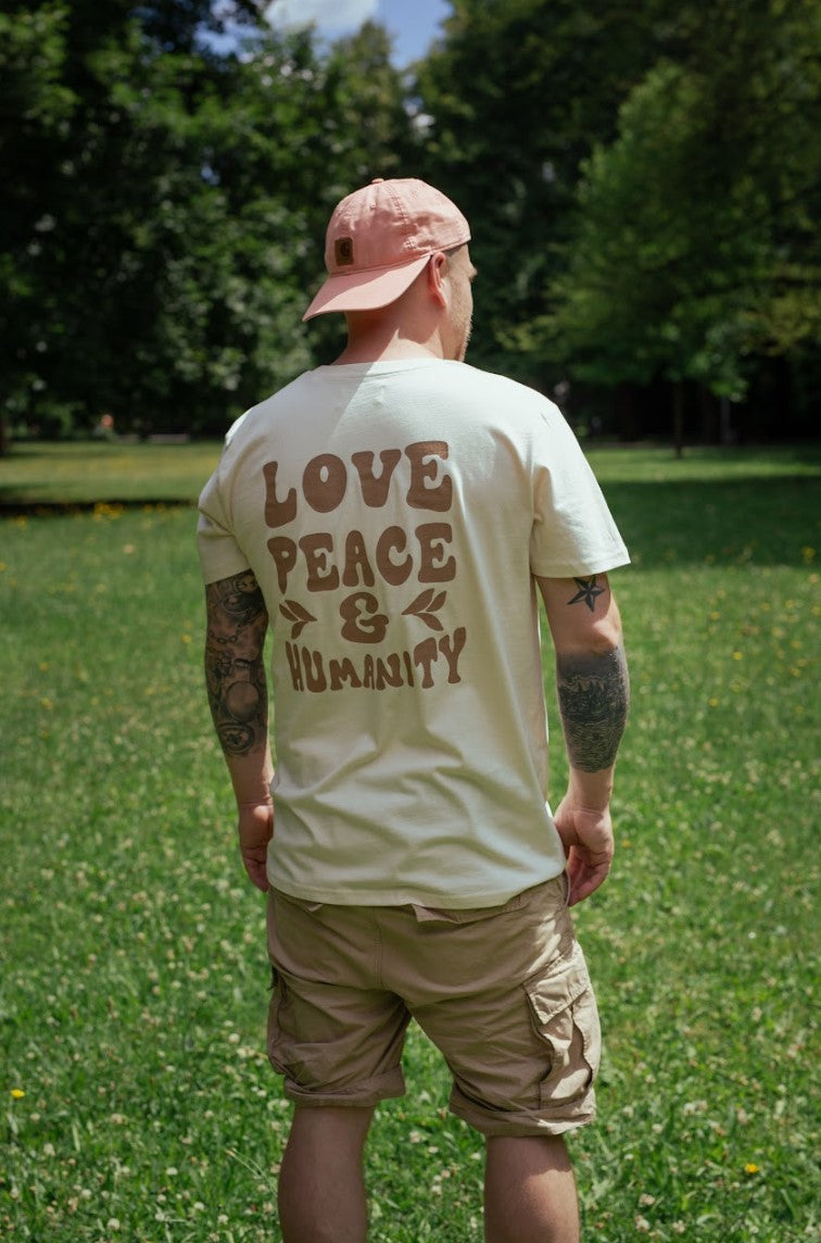 Shirt “LOVE, PEACE & HUMANITY”