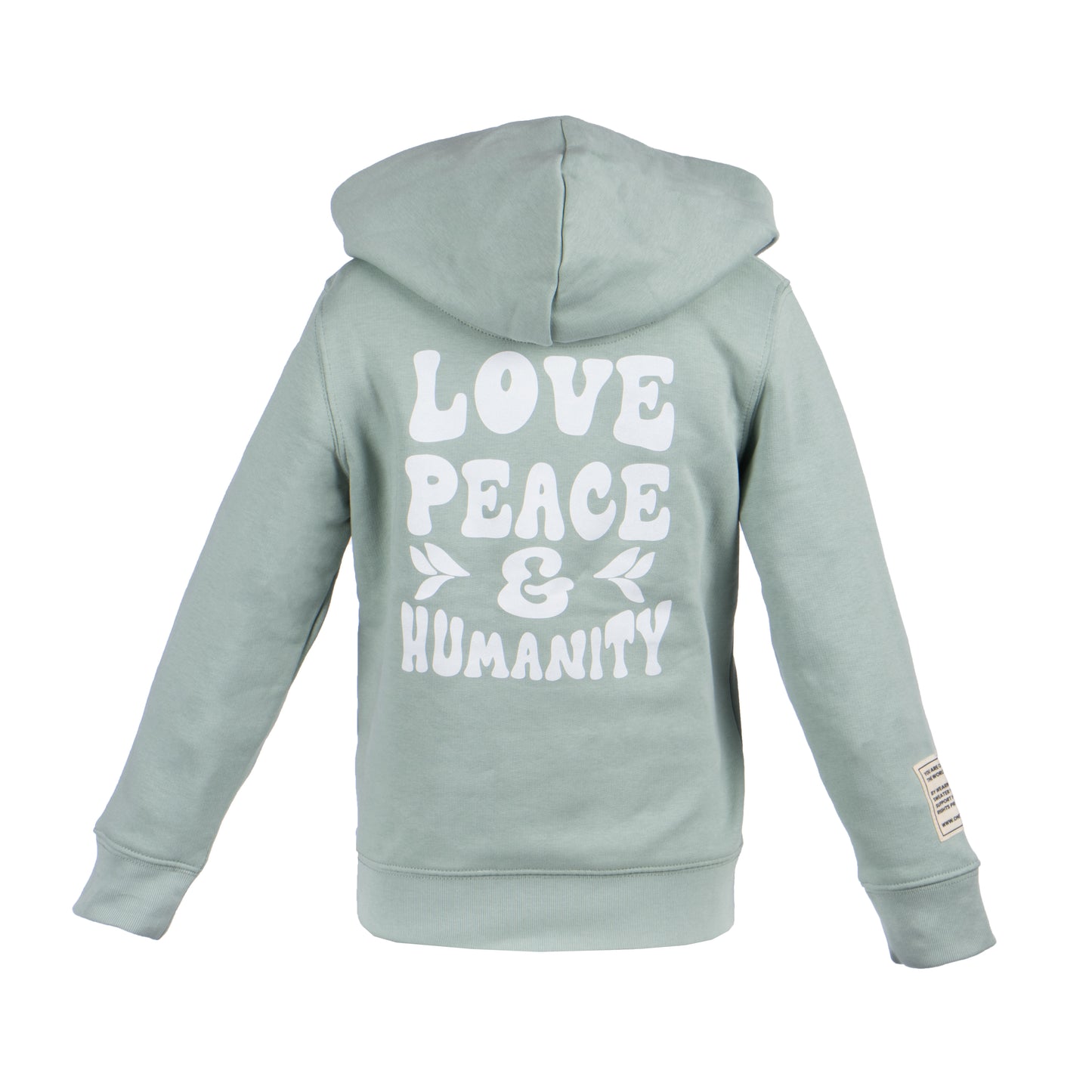 Kinder Hoodie “Love, Peace & Humanity”